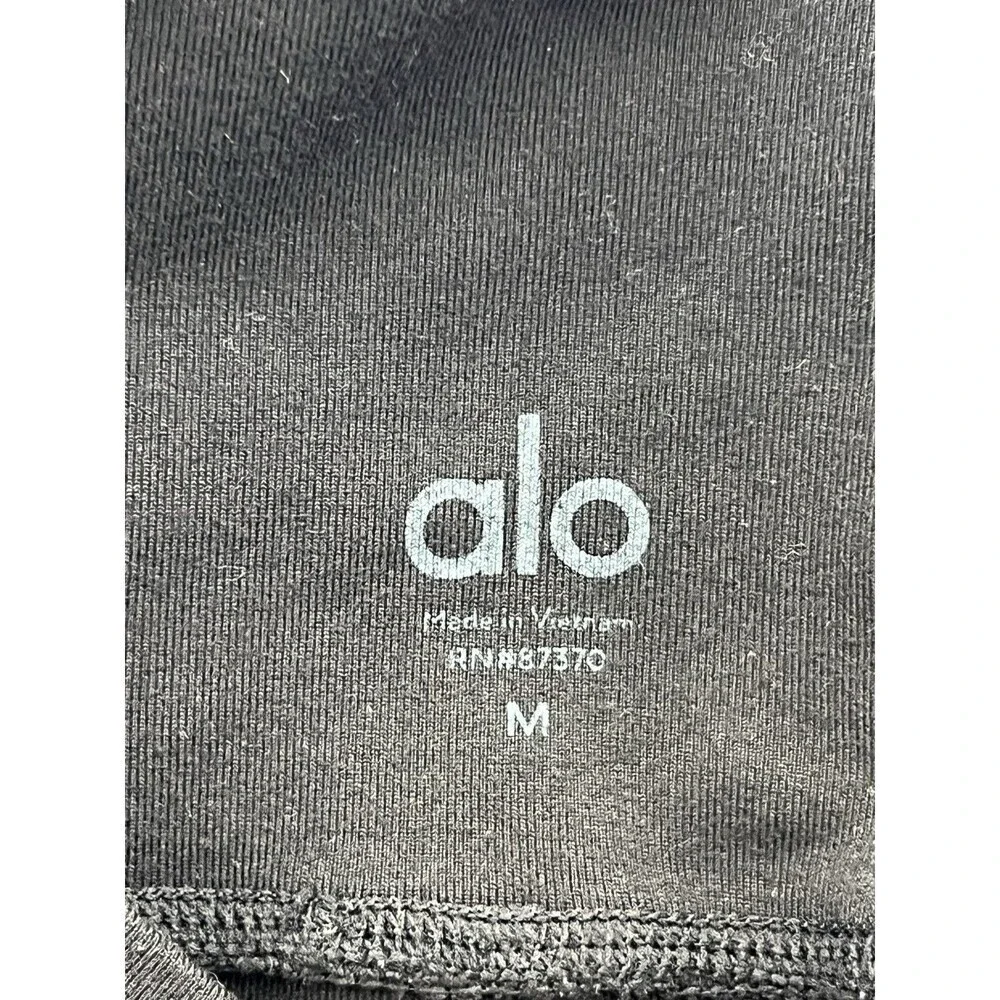 Alo Yoga Women's Black High Waisted Moto Legging Pants Medium Athleisure Yoga